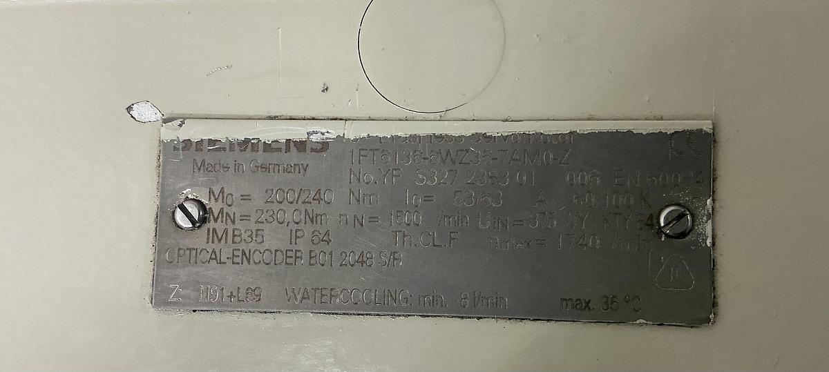 Used SIEMENS 1FT6136-6WZ36-7AM0-Z