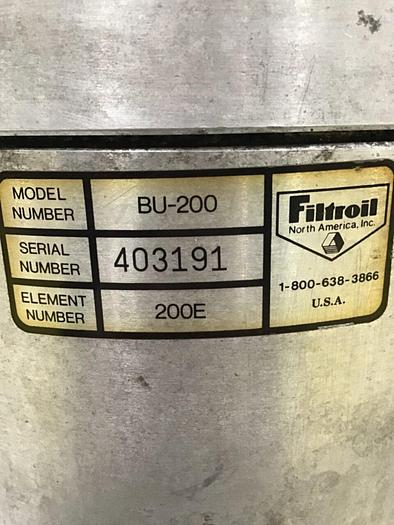 Used FILTROIL Hydraulic Filter BU-200 FIL #123316