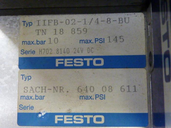 Used FESTO Control Block / Valve Terminal IFB8-02 #52836