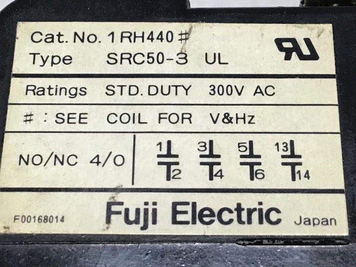 Used FUJI ELECTRIC Contactor SRC50-3/UL IRH440 #111922