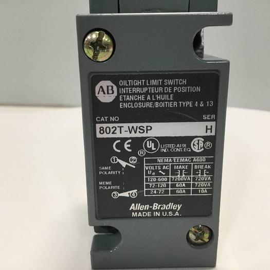 Used ALLEN BRADLEY Oiltight Limit Switch 802T-WSP #96841