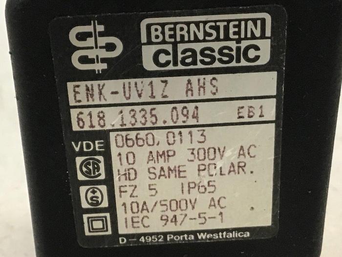 Used BERNSTEIN Limit Switch ENK-UV1Z AHS #121315