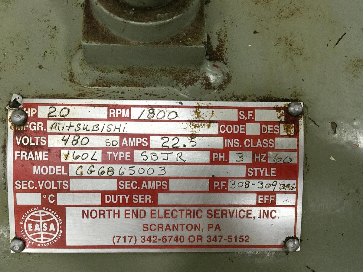 Used MITSUBISHI 20 HP MOTOR CG6865003 USED #116908