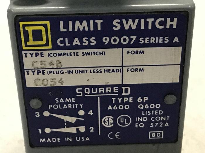 Used SQUARE D Limit Switch 9007-C54B #121700