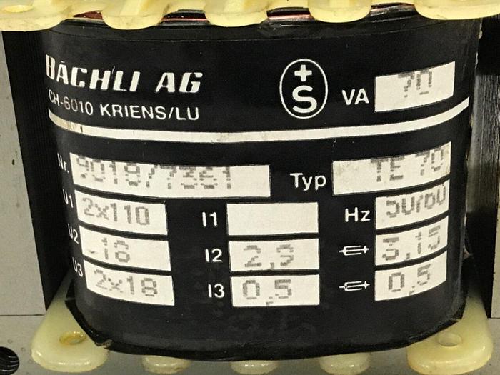 Used BACHLI AG 70 VA Transformer TE70 #115991
