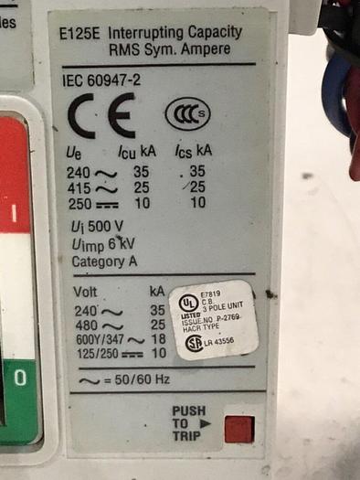 Used EATON CORP 100 Amp Circuit Breaker EGE3100FFG #135393