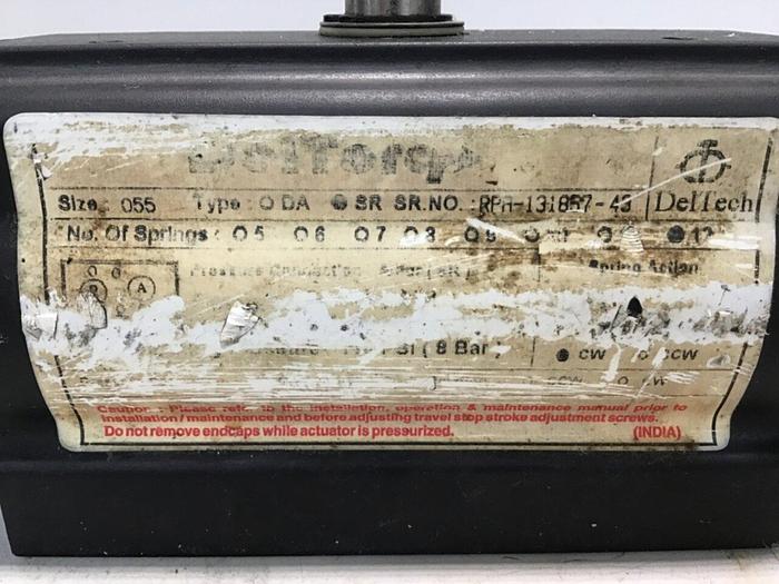 Used DELTORQ Double Acting Pneumatic Actuator RPA-131857-43 #132896