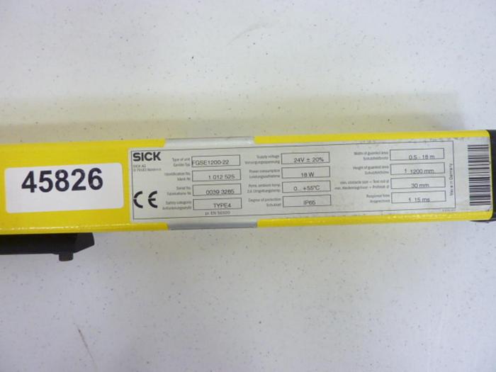 Used SICK OPTIC ELECTRONIC Light Curtain FGSE 1200-22 Used