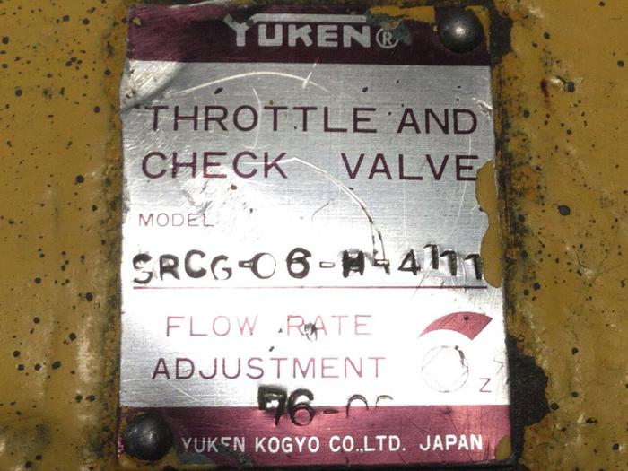 Used YUKEN Throttle and Check Valve SRCG-06-H-4111 #102592