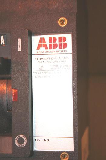 Used ABB 100 Amp Circuit Breaker TYPE ES #12147