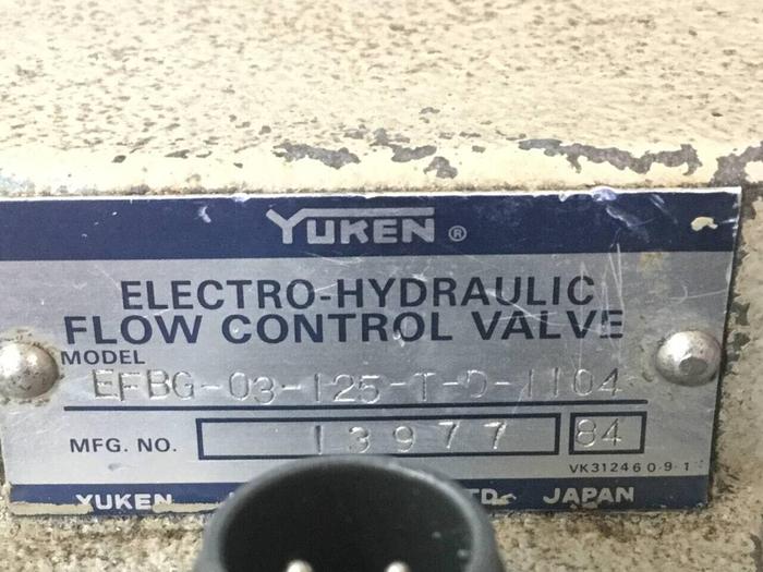 Used YUKEN Electro-Hydraulic Flow Control Valve EFBG-03-125-T-D-1104 #99517