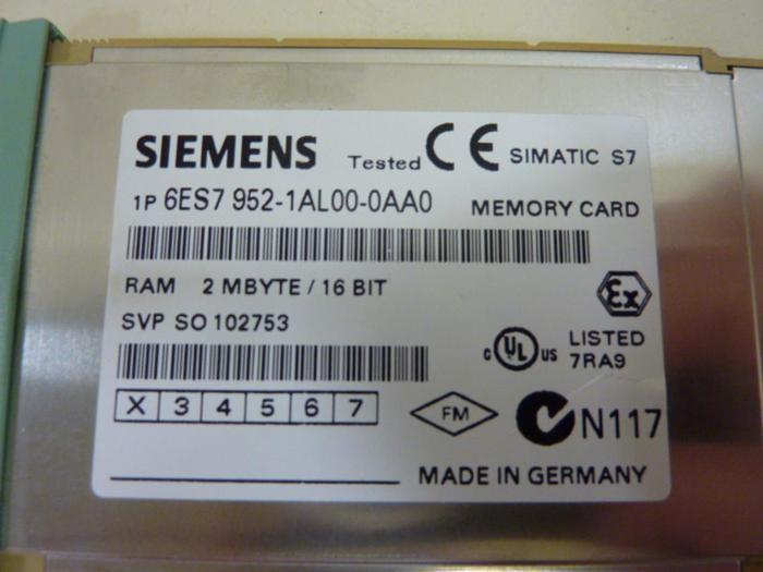 Used SIEMENS Memory Ram Card 6ES7 952-1AL00-0AA0 #53384
