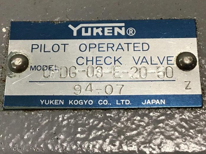 Used YUKEN Pilot Operated Check Valve CPDG-03-E-20-50 #136520