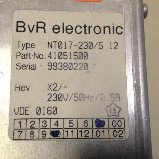 Used BVR ELECTRONIC Power Supply NT017-230/5 12 #78468