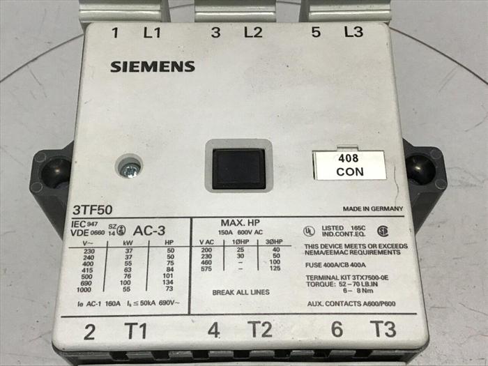 Used SIEMENS Contactor 3TF5022-OAK6 Used
