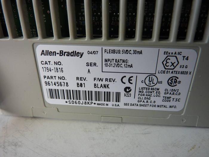 Used ALLEN BRADLEY Input Module 1794-IB16 SER A #50507