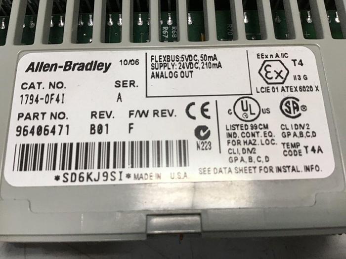 Used ALLEN BRADLEY Output Module 1794-OF4I SER A #140196