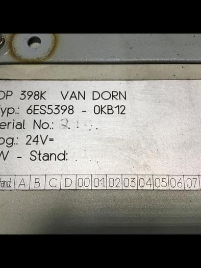 Used VAN DORN OP 398K Pathfinder Operator Control 6ES5398-0KB12 Used