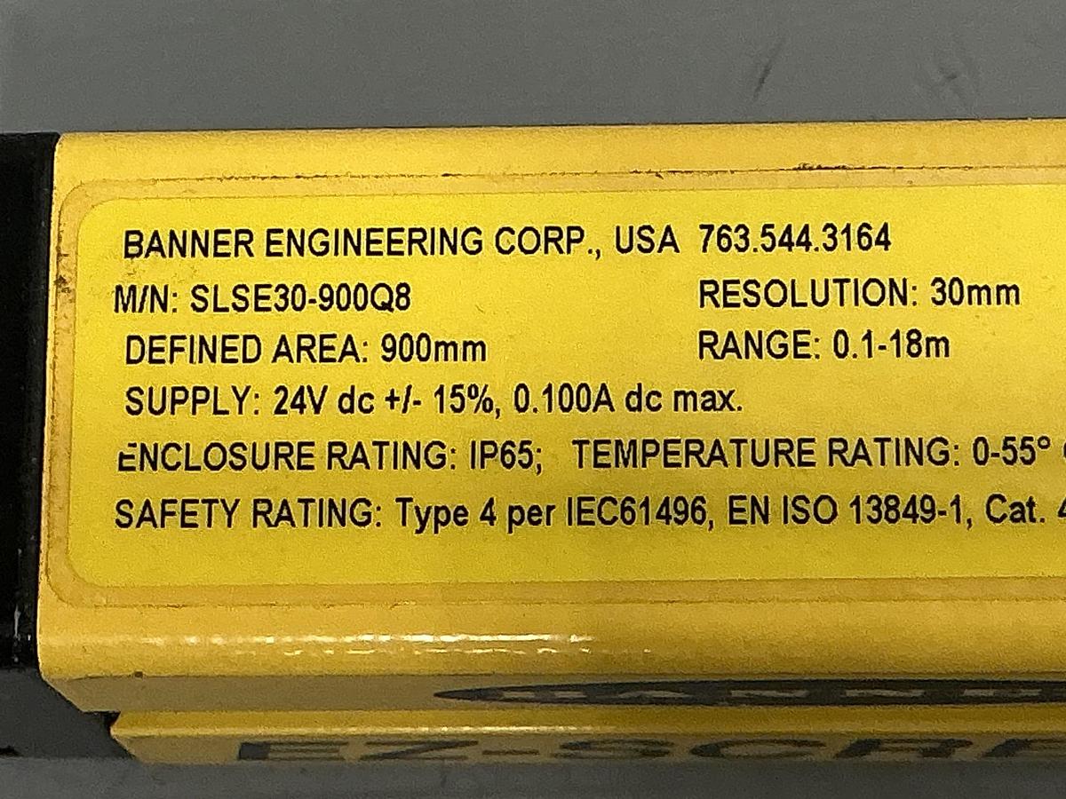 Used BANNER ENGINEERING SLSE30-900Q8