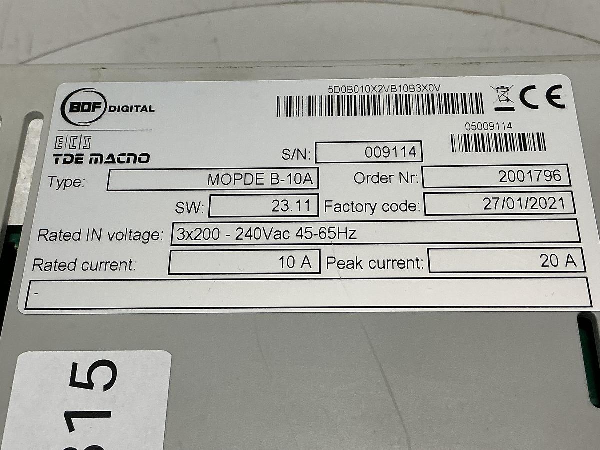 Used TDE MACNO MOPDE B-10A