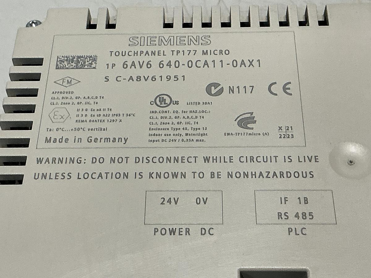 Used SIEMENS 6AV6 640-0CA11-0AX1
