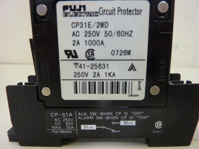 Used FUJI ELECTRIC Circuit Protector CP31E/2WD #46658