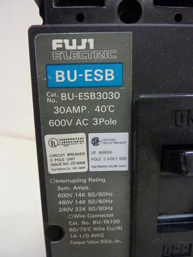 Used FUJI ELECTRIC 30 Amp Circuit Breaker BU-ESB3030 Used