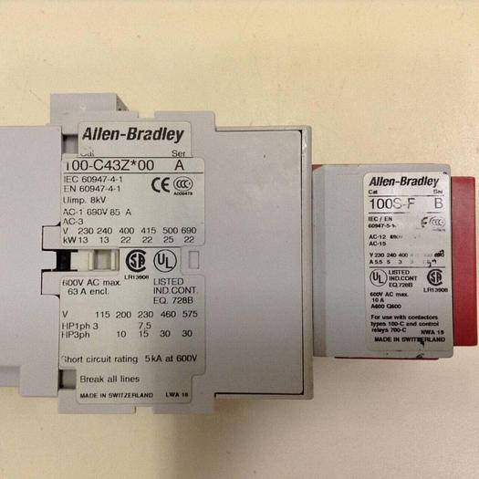 Used ALLEN BRADLEY Contactor 100S-C43DJ14C SER A #68531