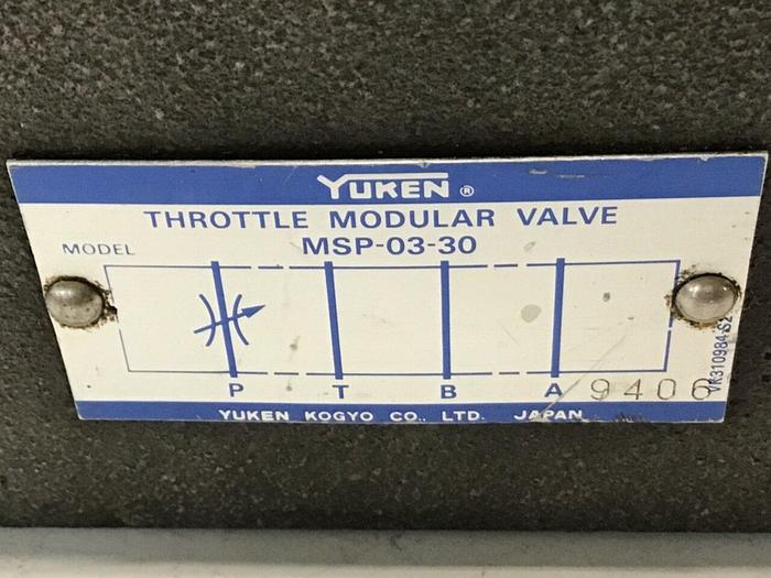 Used YUKEN Throttle Modular Valve MSP-03-30 Used #144635