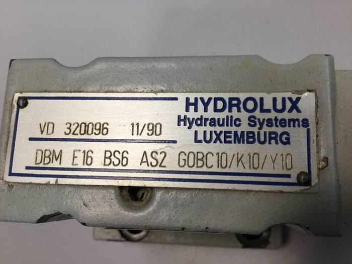 Used HYDROLUX Valve DBM E16 BS6 AS2 G0BC10/K10/Y10 #98922