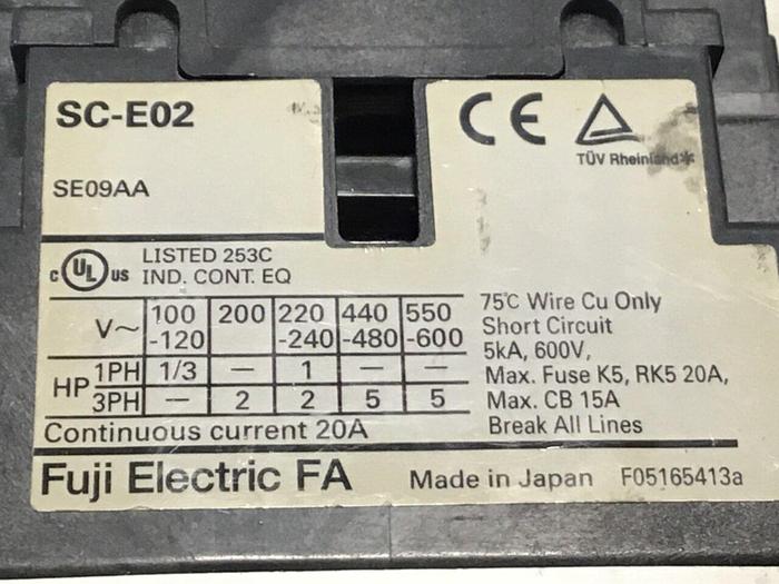 Used FUJI AIR TOOLS Contactor SC-E02 Used #123156