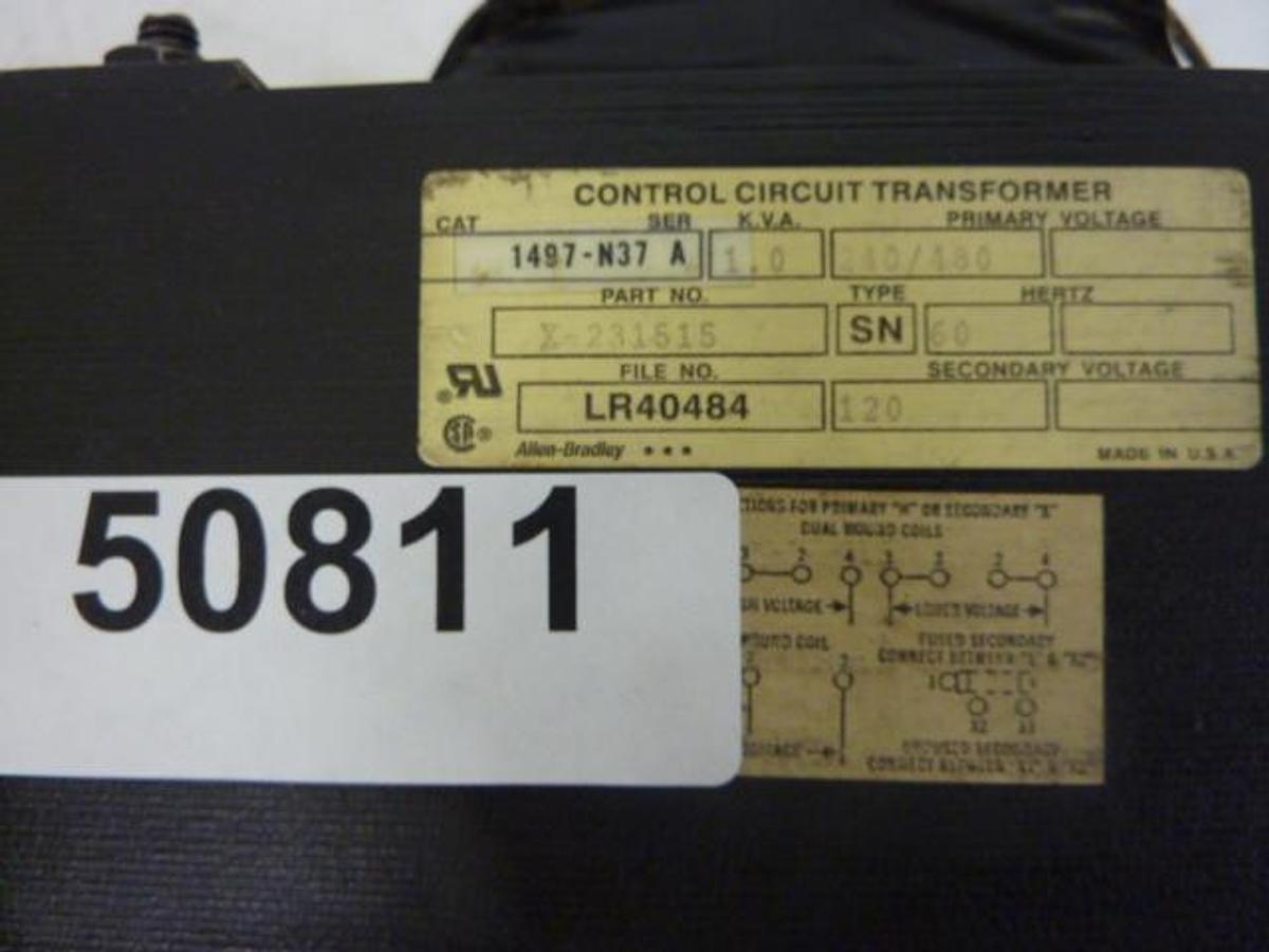 Used ALLEN BRADLEY 1 kVA Transformer 1497-N37 SER A Used