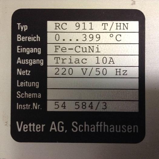 Used VETTER Hot Runner Control Card RC 911 T/HN #87739