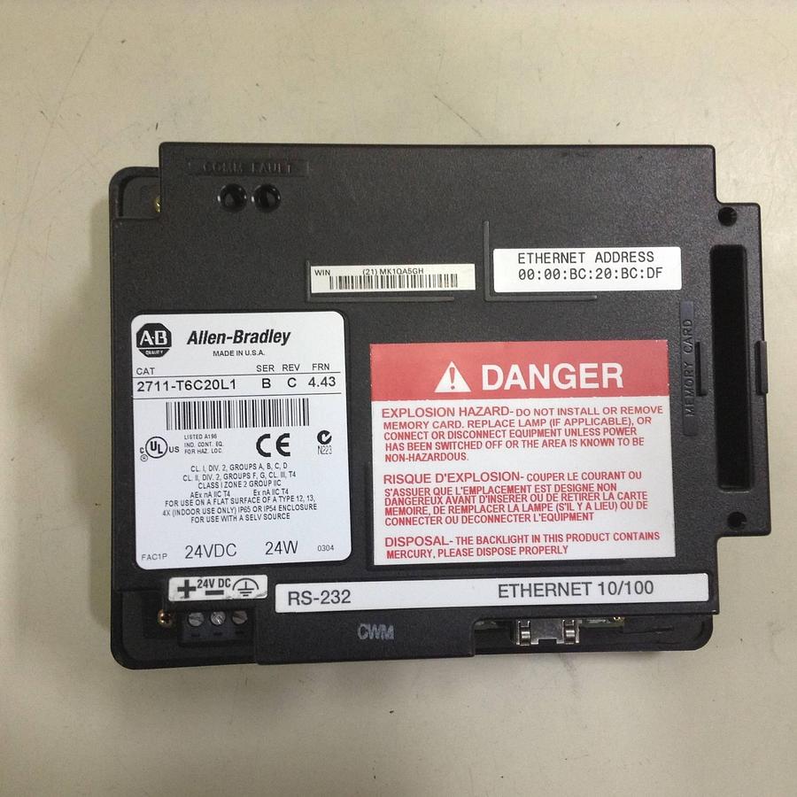 Used ALLEN BRADLEY Panel View 600 2711-T6C20L1 SER B #85538
