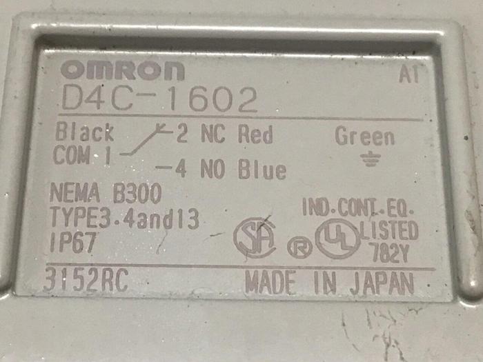 Used OMRON Limit Switch D4C-1602 #128558
