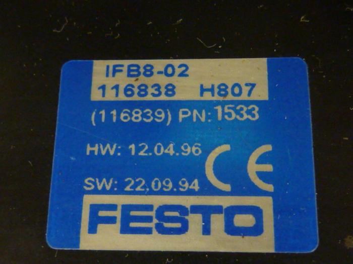 Used FESTO Control Block / Valve Terminal IFB8-02 #52771