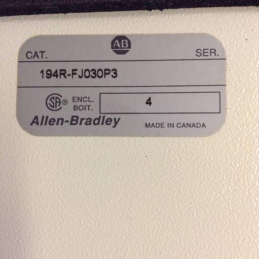 Used ALLEN BRADLEY Disconnect Switch 194R-J030P3 SER A #71444