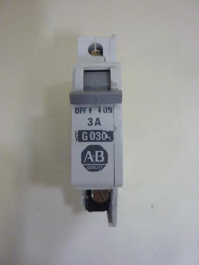 Used ALLEN BRADLEY 3 Amp Circuit Breaker 1492-CB1/G030 SER A #63797