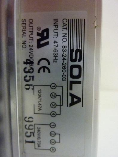 Used SOLA ELECTRIC Power Supply 83-24-260-03 #87078