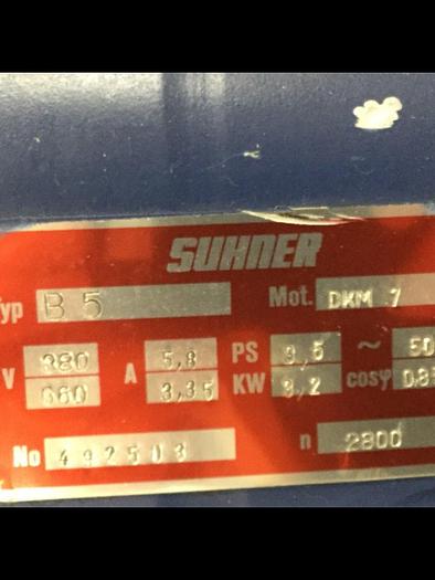 Used SUHNER 4 HP Motor B5 DKM7 #109583