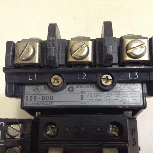 Used ALLEN BRADLEY Starter Size 1 509-BOD SER B W42 #79014