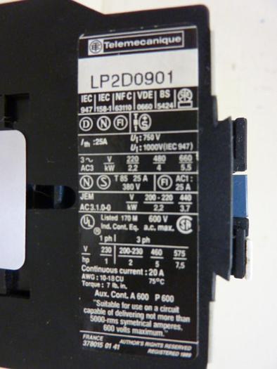 Used TELEMECANIQUE Contactor LP1D0901 #83745
