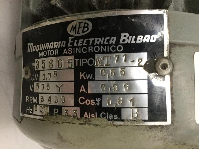Used MAQUINARIA ELECTRICA BILBAO Motor 35605 #110226