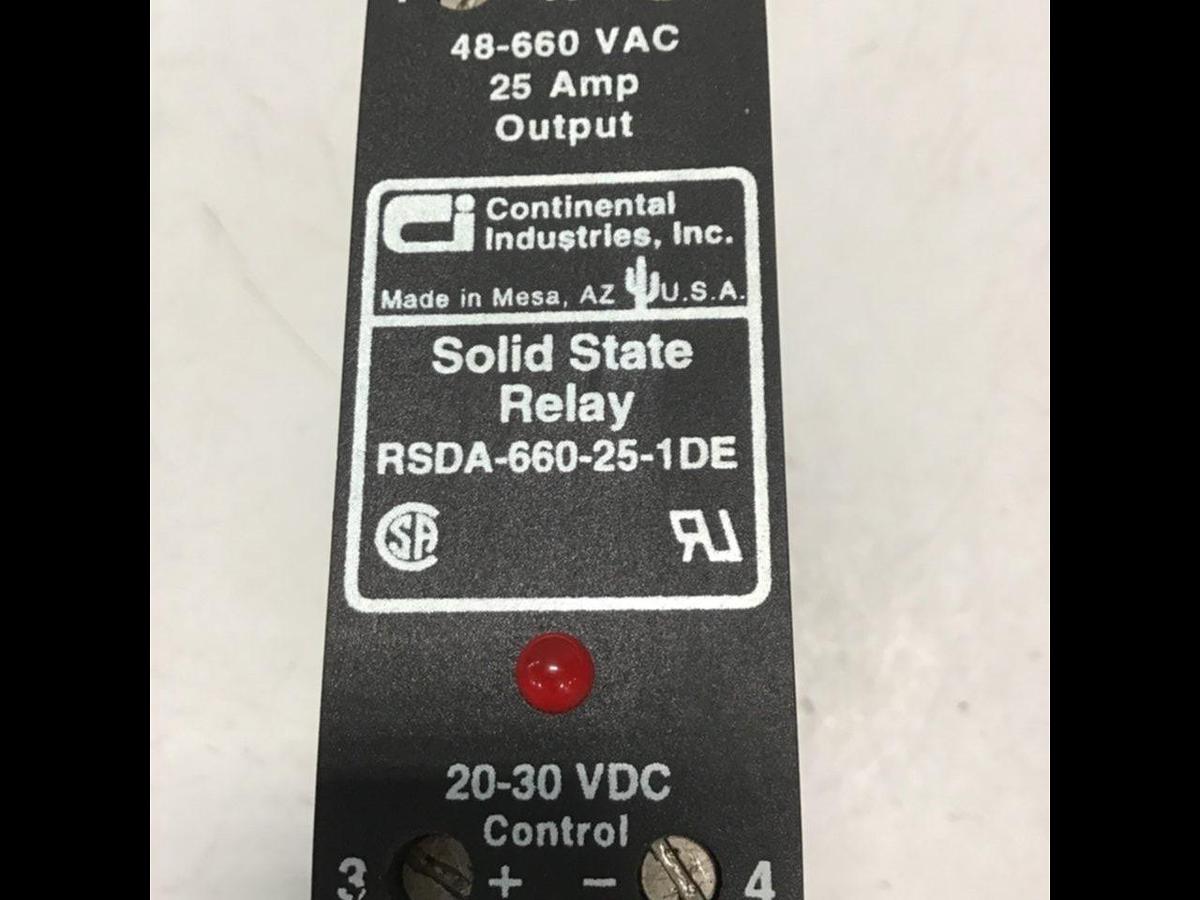 Used CONTINENTAL INDUSTRIES Solid State Relay RSDA-660-25-1DE Used