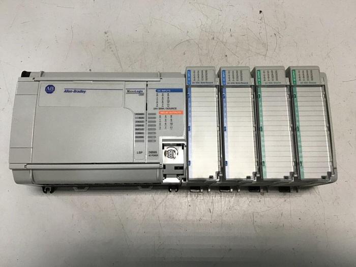 Used ALLEN BRADLEY Base Unit & Modules 1764-24BWA & RELAY MODULES USED