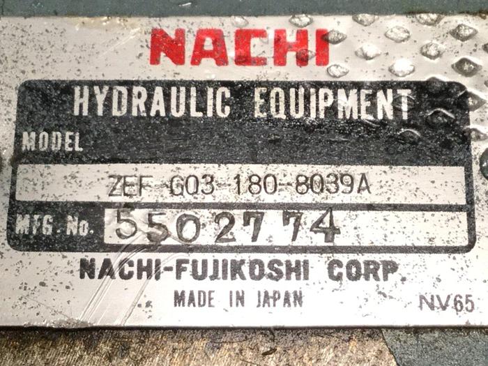 Used NACHI Hydraulic Pump ZEF-G03-180-8039A #107698