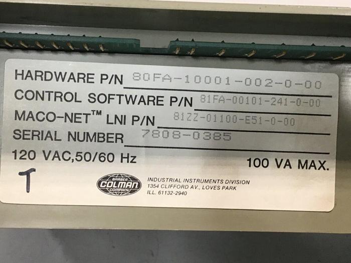 Used BARBER COLMAN Linear Positioning Module 80FA-10001-002-0-00 #102933