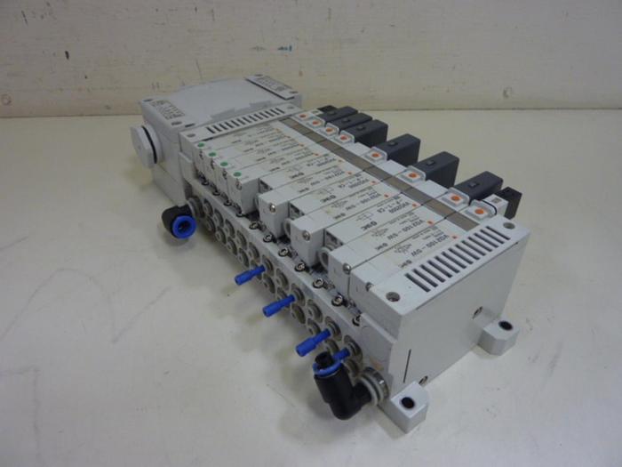 Used SMC Block w/ Valves VQ2100-5W #61345