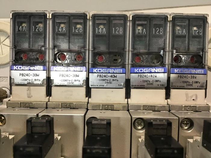 Used KOGANEI Manifold w/ Valves PBM5P-9W #120948