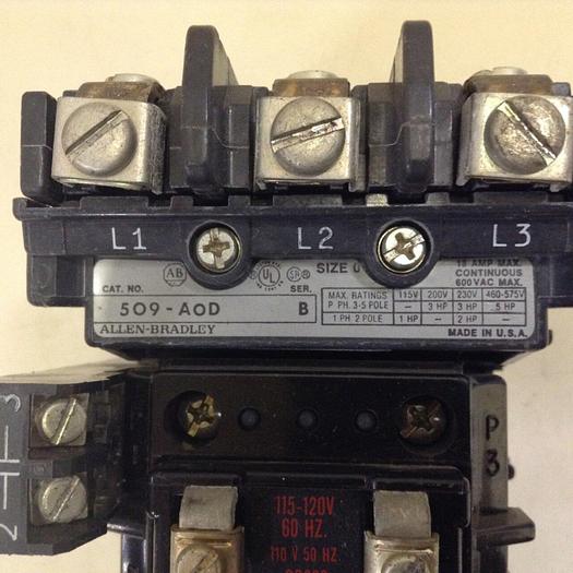 Used ALLEN BRADLEY Starter 509-AOD SER B W49 #82157